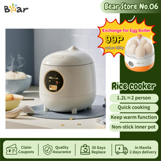 Bear Mini Rice Cooker 2 Cups Uncooked, 1.2L Portable Non-Stick Small Travel  Rice Cooker, BPA Free, One Button to Cook and Keep Warm Function, Blue