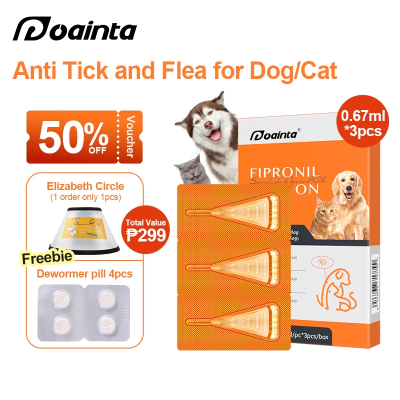 PUAINTA Pets Anti Tick and Flea for Dog and Cat Deworming for dog and
