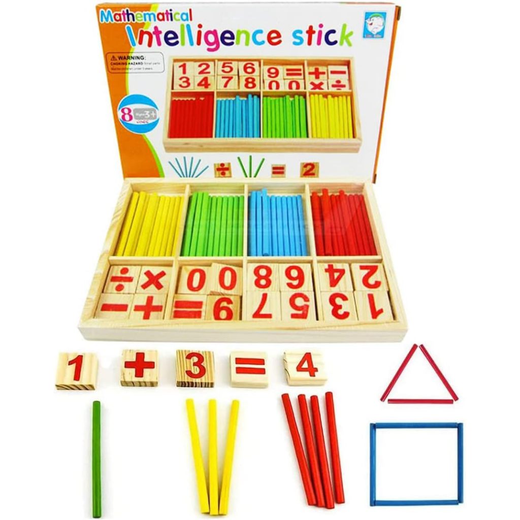 Counting Sticks Toys Math Educational Toy, Wooden Intelligence Sticks ...