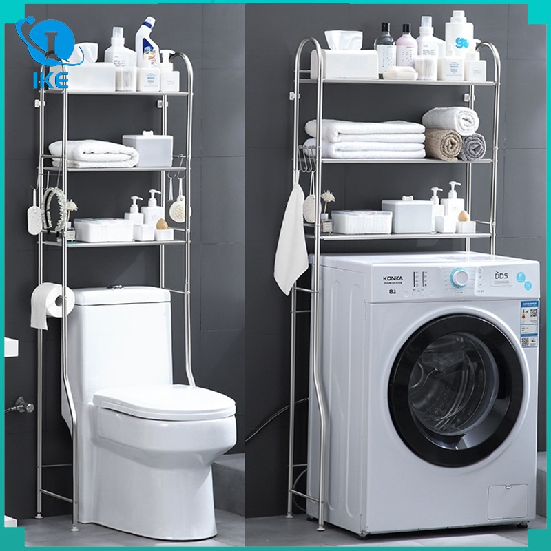 3 Tiers Multipurpose Bathroom Toilet Bowl Rack Washing Machine Shelves