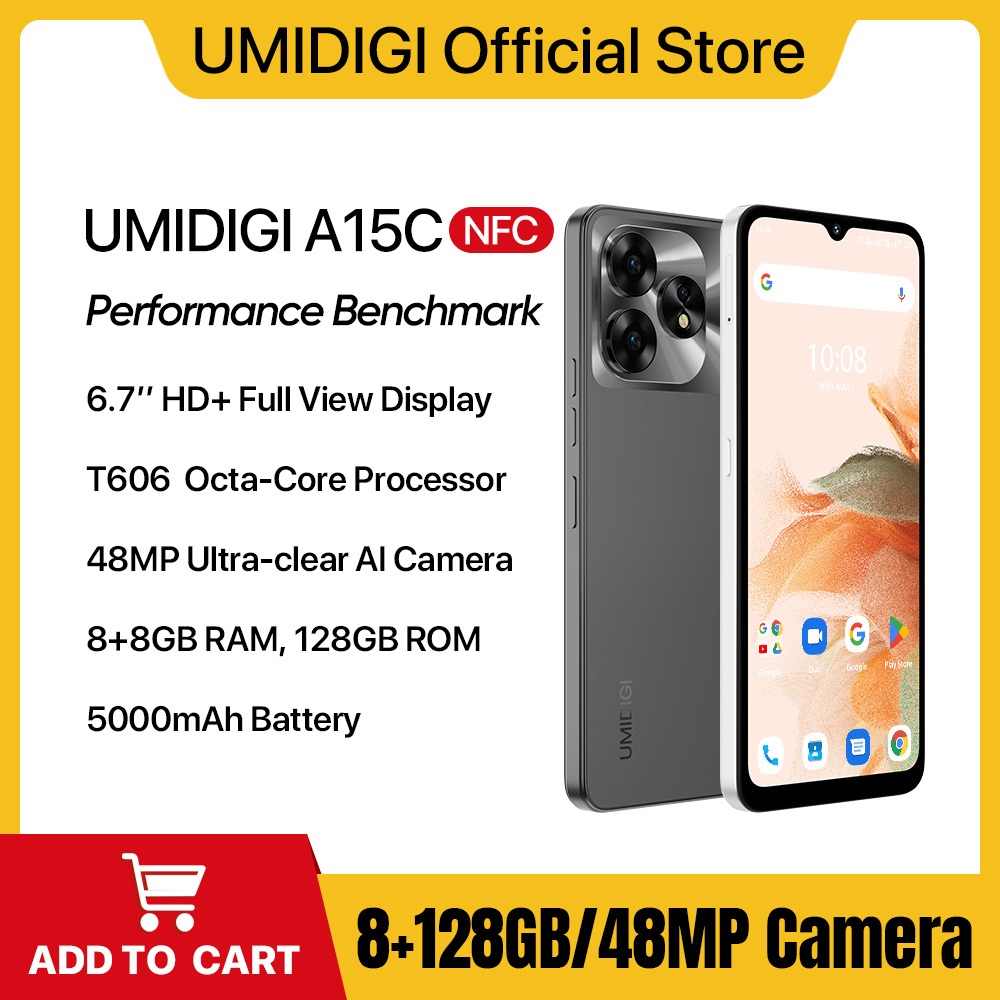 UMIDIGI A15C Smartphone with NFC, Android 13, 6.7