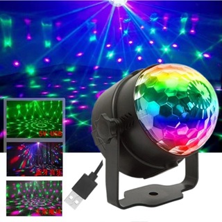 48 LED Disco Crystal Rotating Magic Ball Light 6 Color Stage Projector  Lights Music Control Party Lamp With Remote Control