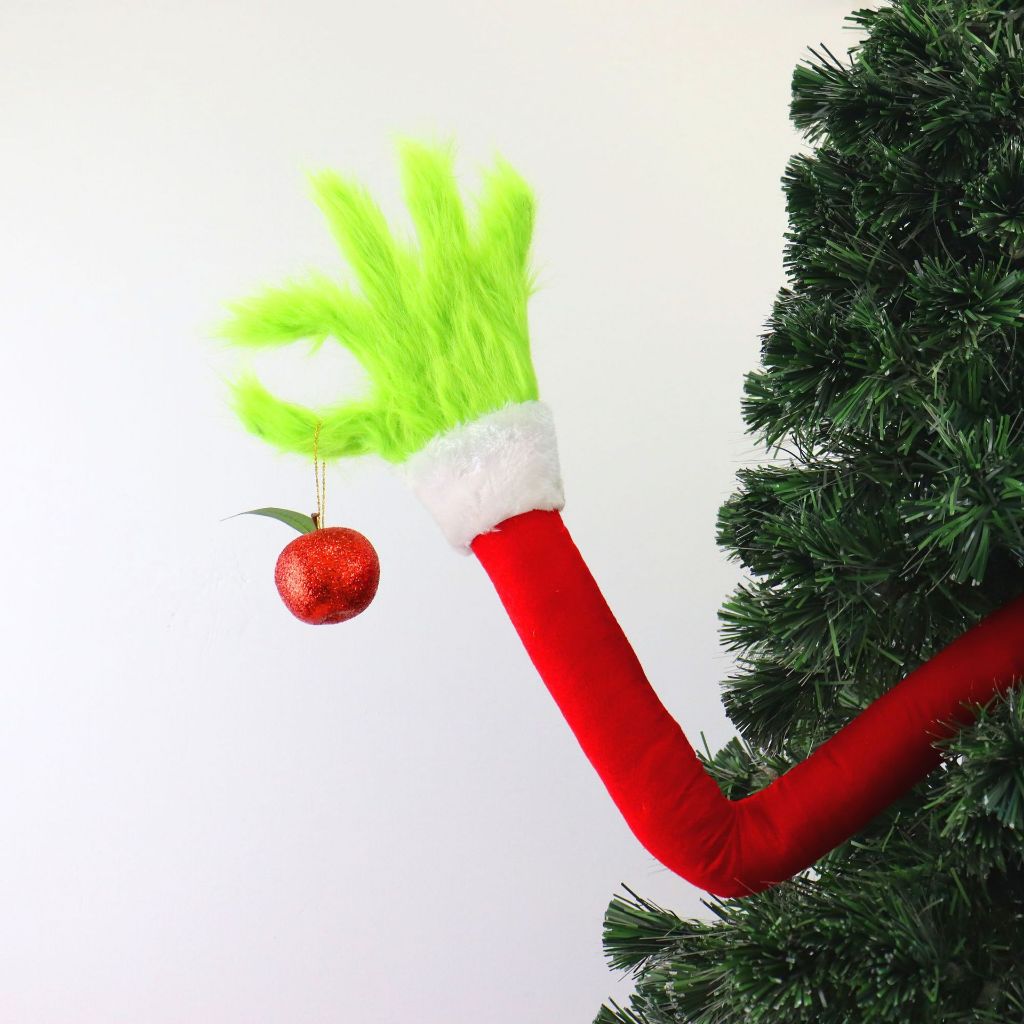 Cartoon Cute Grinch Doll Toys DIY Green Arm Sprite Christmas Tree