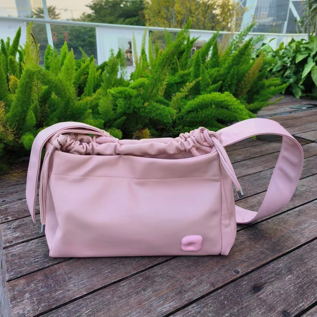 Large Capacity Pink Tote Bag Women Korean Style Sling Bag Ladies Cute Large  Tote Bag Fashion Leather Tote Bag For Books School College Student