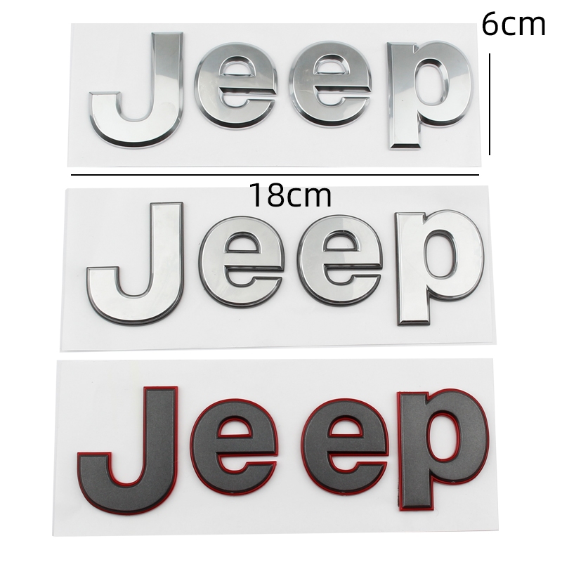 JEEP LOGO Side Emblem Letter Sticker For Jeep Cherokee Wrangler Sahara ...