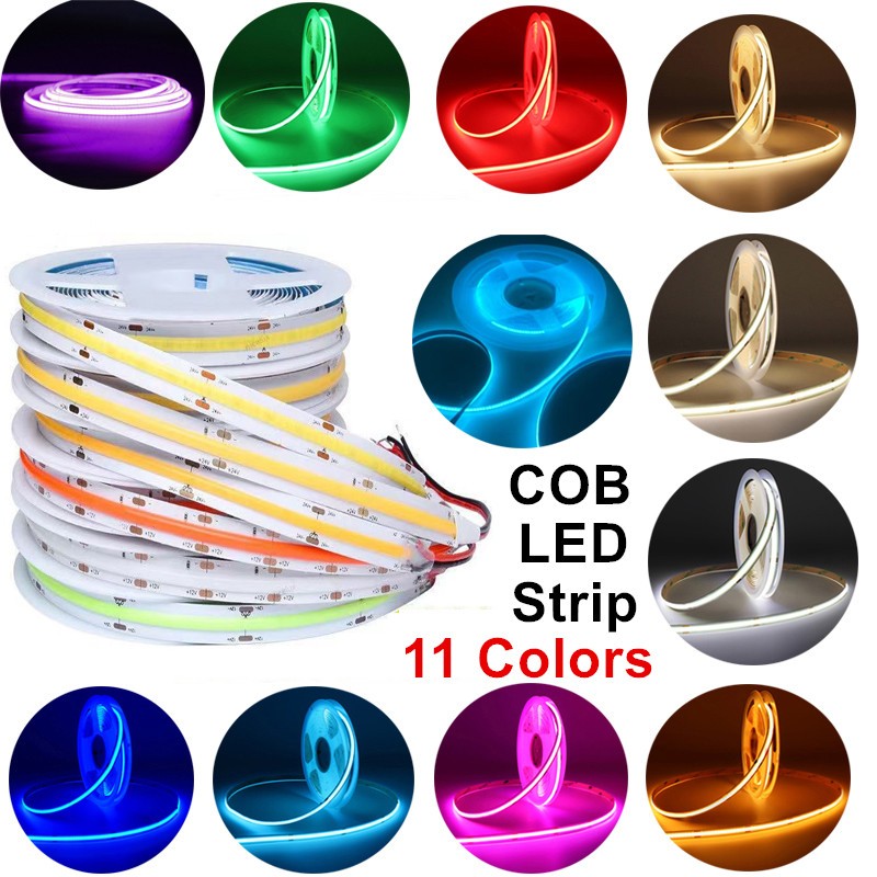 Customized Length 15/30/50/100cm COB LED Strip Light 12V 24V Flexible ...