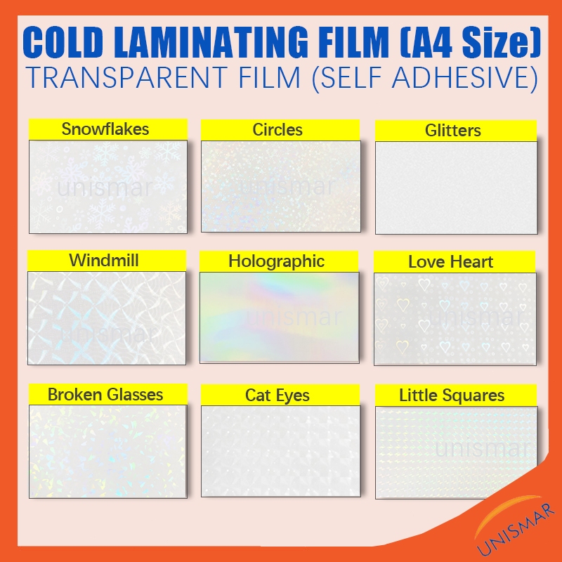 10 Sheets Cold Laminating Film A4 Size Selfadhesive Stickers Cold