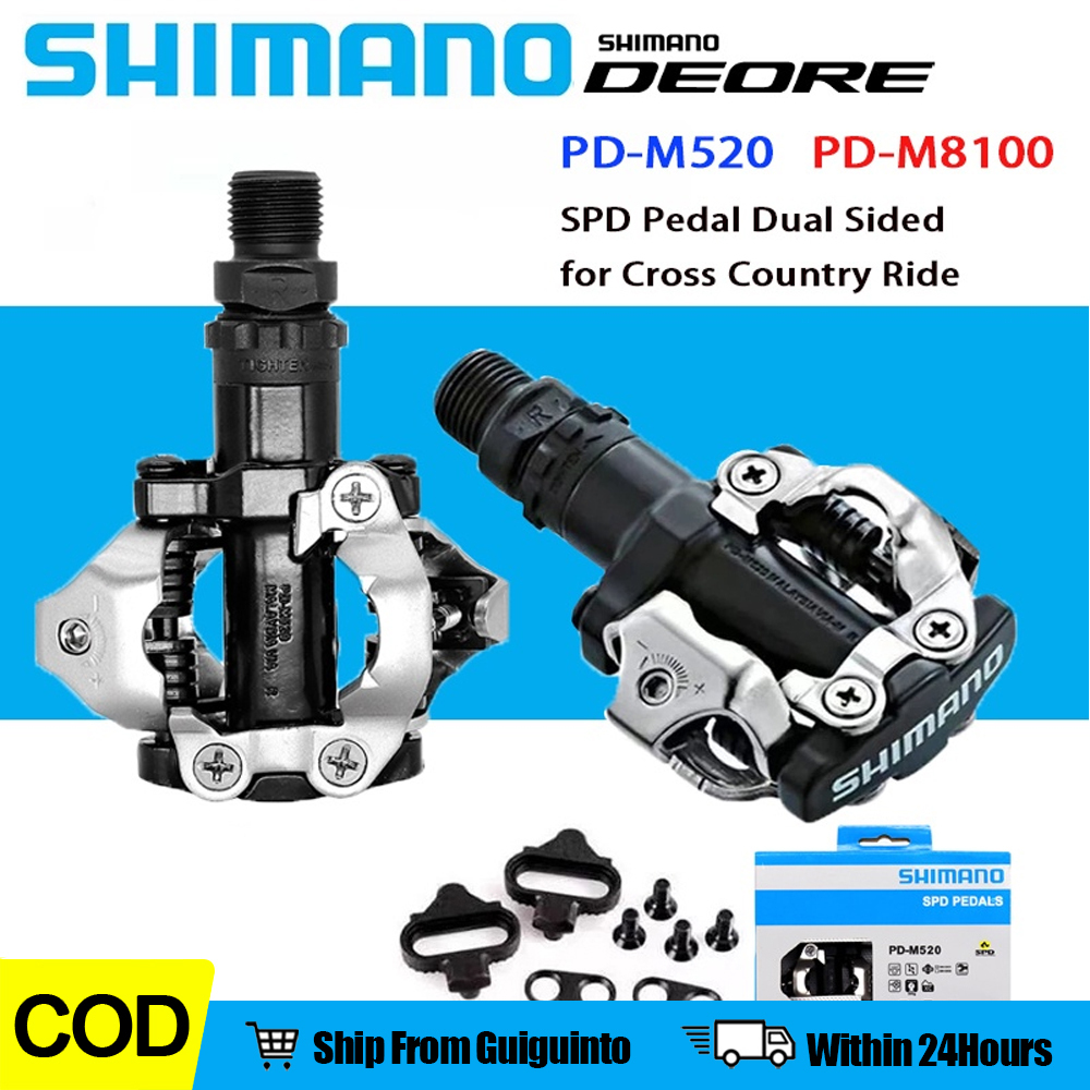 Shimano PD M520 M8100 MTB Cycling Cleat Pedals for Deore SLX XT