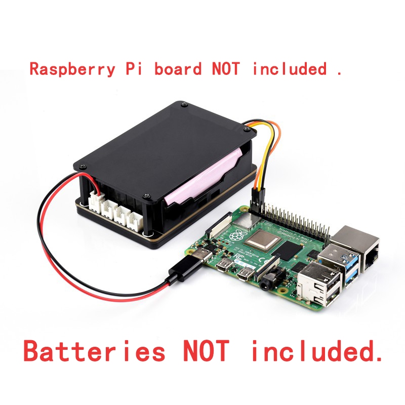 Uninterruptible Power Supply UPS Module Expansion Board Starter Kit for RPI Raspberry Pi 4 Model