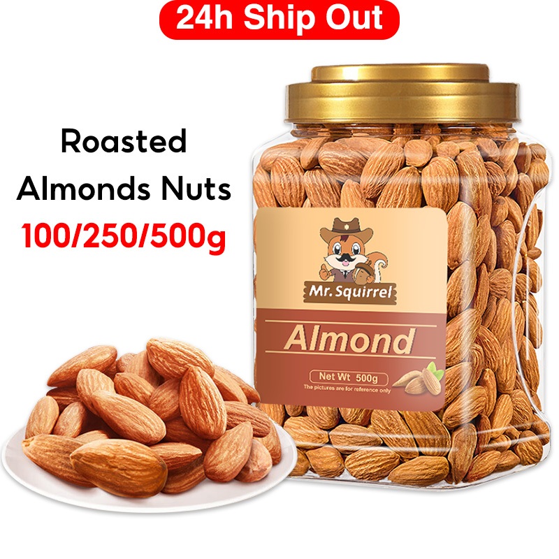 Mr.Squirrel Roasted Almonds Nuts 250g/500g Milk Fragrance Almonds 4NP Level Whole Almonds