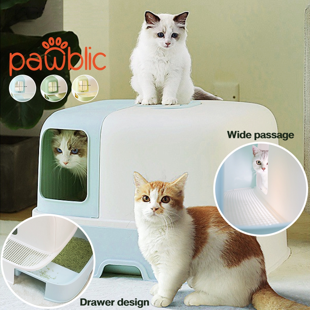 【Ready Stock】Large Size Cat Litter Box Fully Enclosed Cat Passage ...