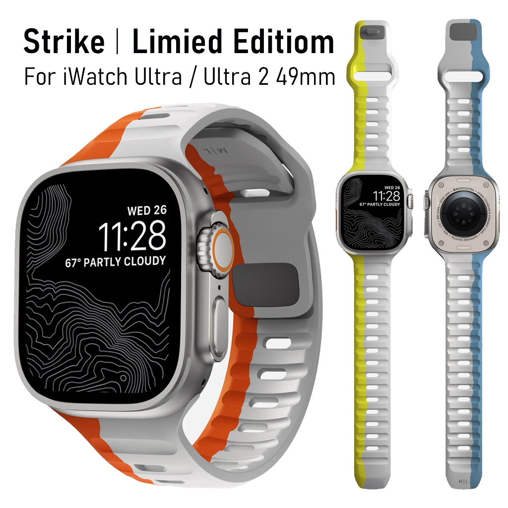 Ultra Strike Silicone Sport Band for iWatch Ultra 49mm 45mm 44mm