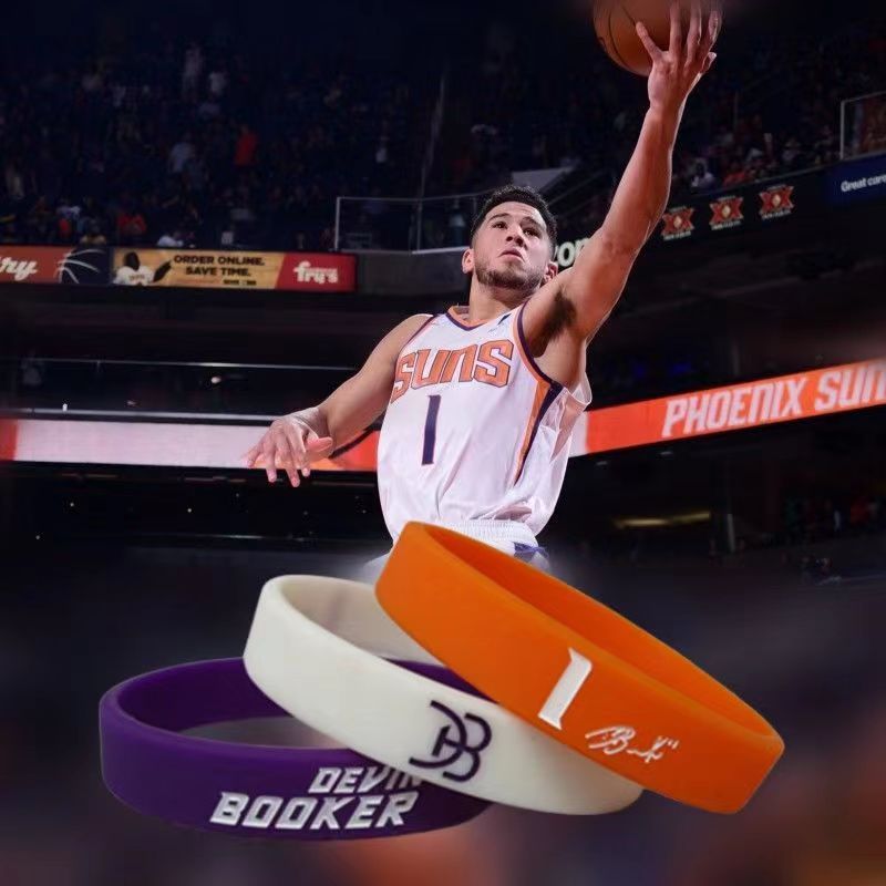 Devin Booker #1 Sizes Basketball Baller Bands NBA Sports Fashion Silicone  Wristbands Rubber Bracelet Wrist Strap Basketball Boy Girl Couple Student 
