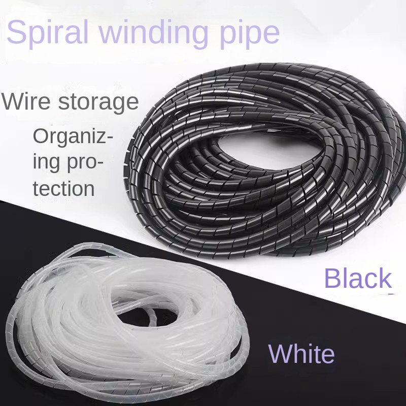 10 Meter Spiral Wrapping Bands 6mm 8mm 10mm 12mm Cable Tidy Binding Organiser Cable Management