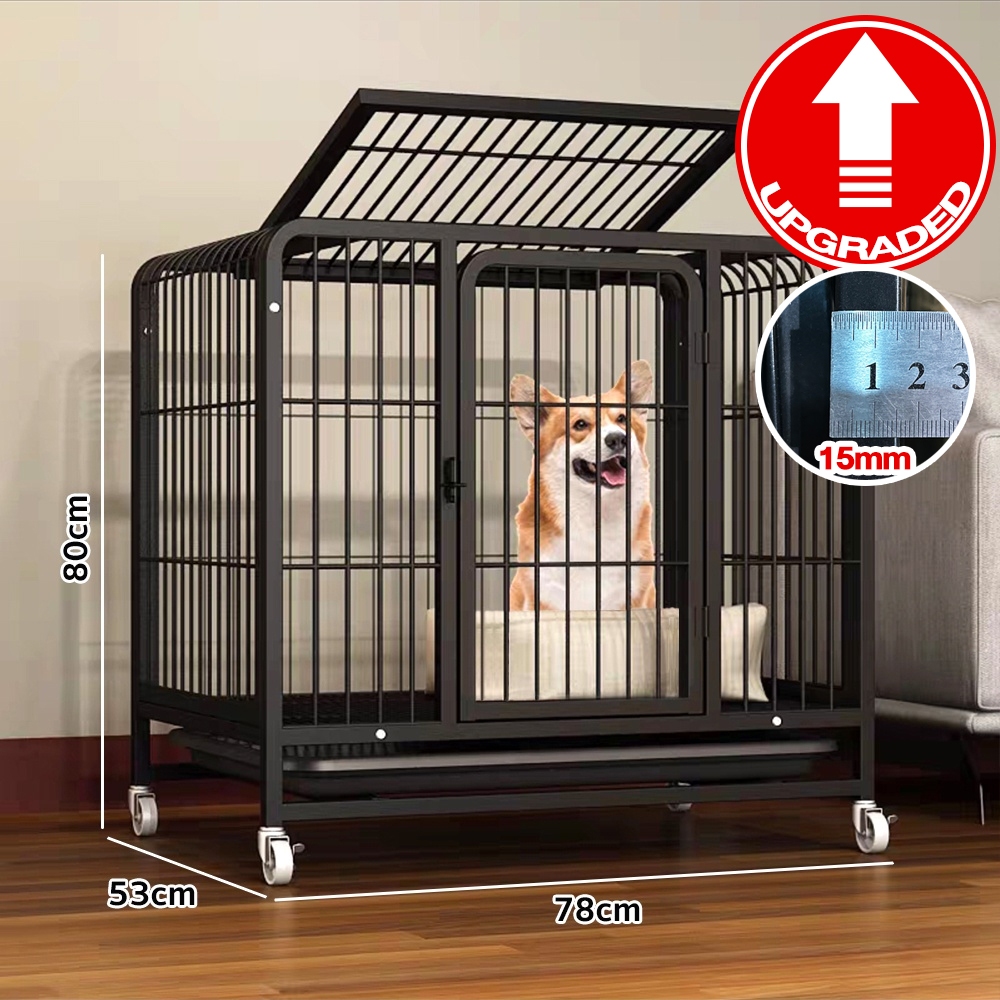 【Ready Stock】XXXL Dog Cage Square Tube Stainless Steel Dog Crate Pet ...