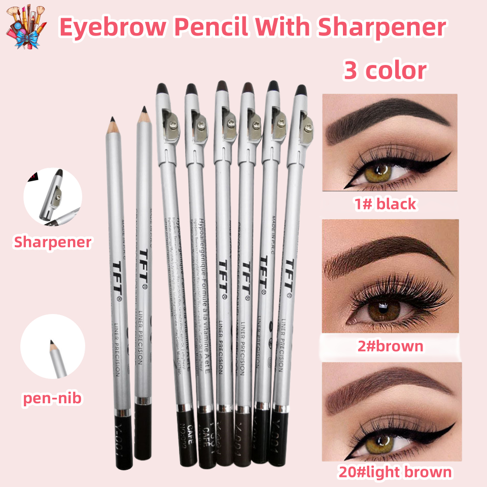 2 in 1 Eyebrow Pencil Waterproof Dual Ended Brow Pen Brush Long Lasting ...