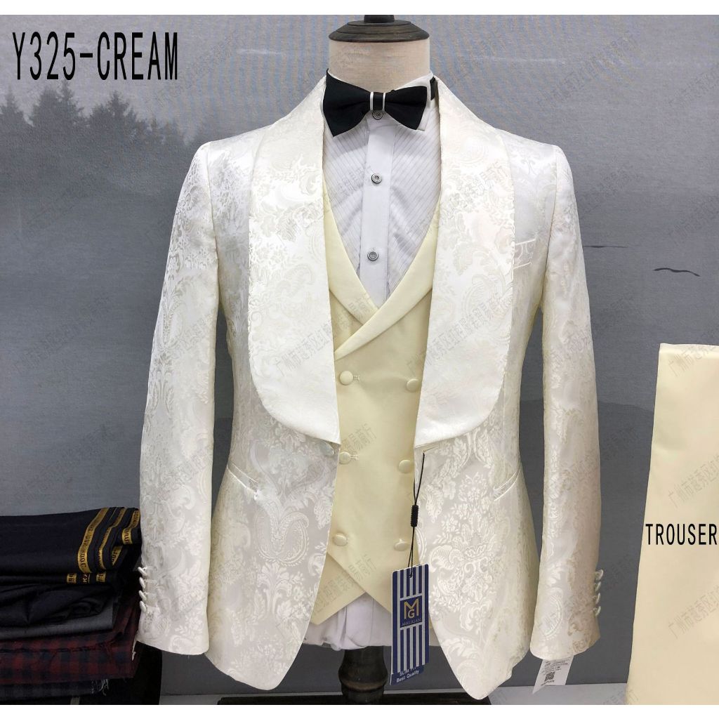 ((Jacket+Vest+Pants 3Piece Set) European American Style HighEnd Men's
