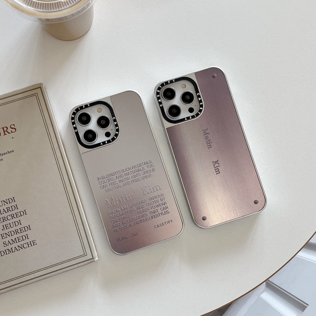 Casetify Silver Frame Mirror Metallic Matin Kim Mobile Phone 