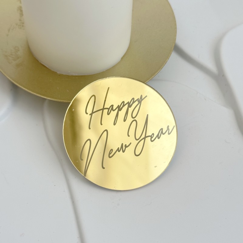 Ercadio 24 Stück Cupcake Topper 'Happy New Year 2024' – Goldglitzernd, Für Party-Deko