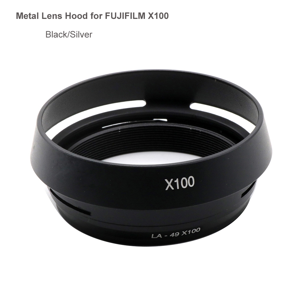 Metal LHX100 Vented Lens Hood Screw Adapter Ring 49mm for FUJIFILM