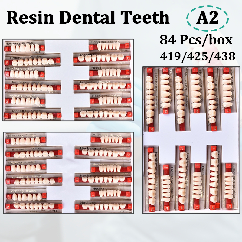 84pcs Resin Teeth Set * Professional Denture Care Kit - Full Set with ...