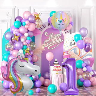 117pcs Unicorn Balloon Garland Kit Candy Balloon Arch Baby Shower Theme  Party Supplies Rainbow Girl Birthday