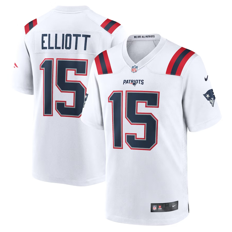 Men 2023NFL New England Patriots Ezekiel Elliott Navy Game Blue Player limited American Football Jersey