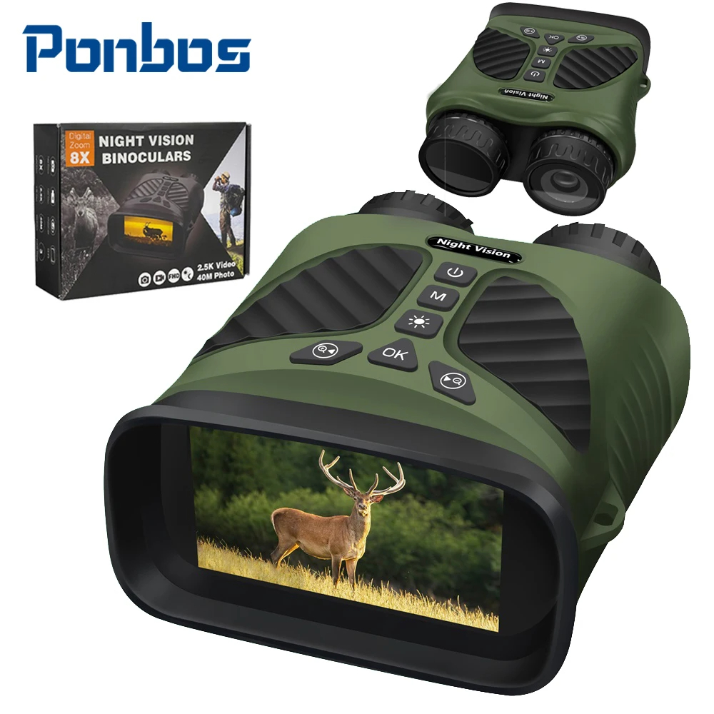 Jumelles De Vision Nocturne 2.5K FHD, Zoom 4x Optique / 8x Numérique - Infrarouge Pour Chasse Et Observation