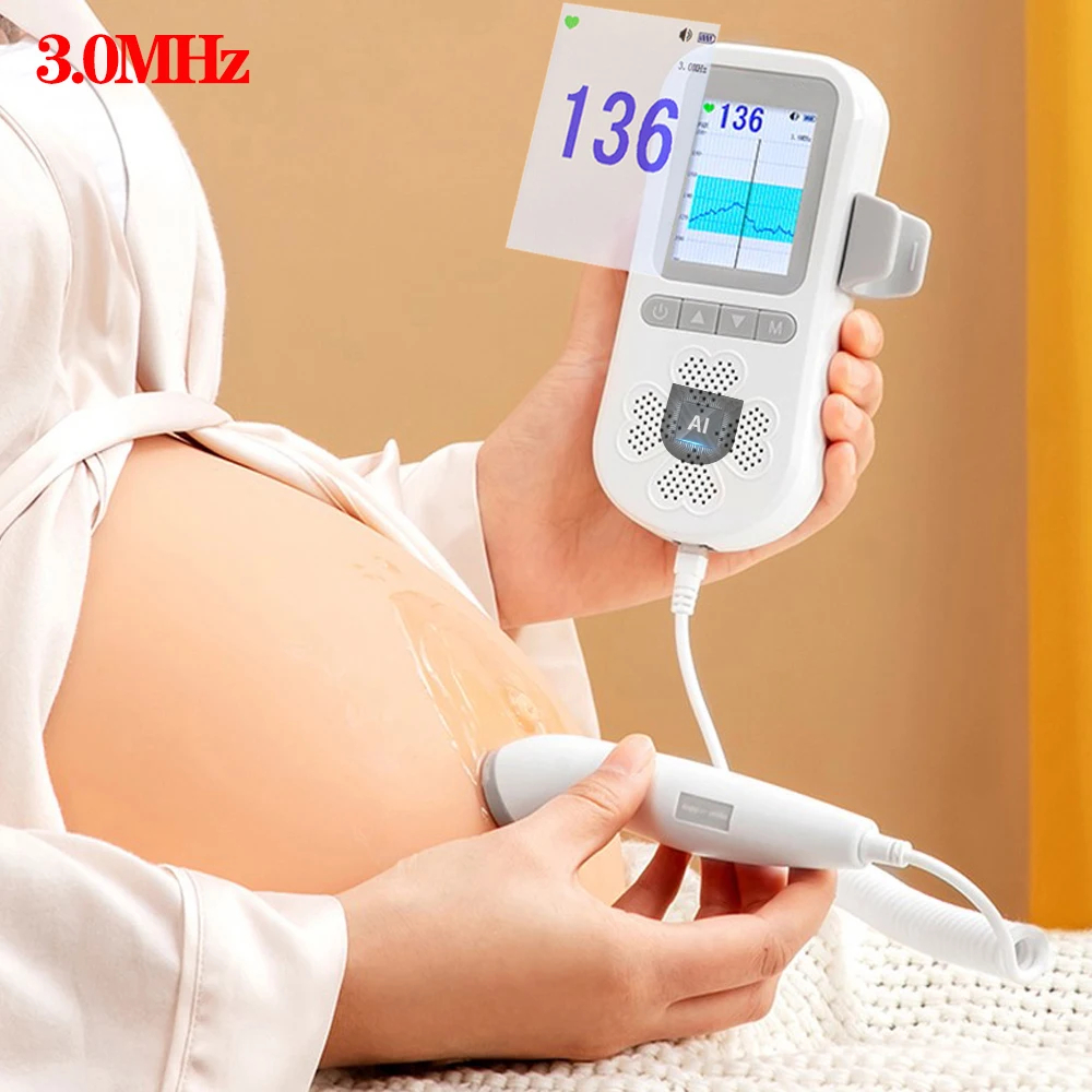Dual Mode Medical Doppler Fetal 3.0MHz Heart Rate Monitor Home ...