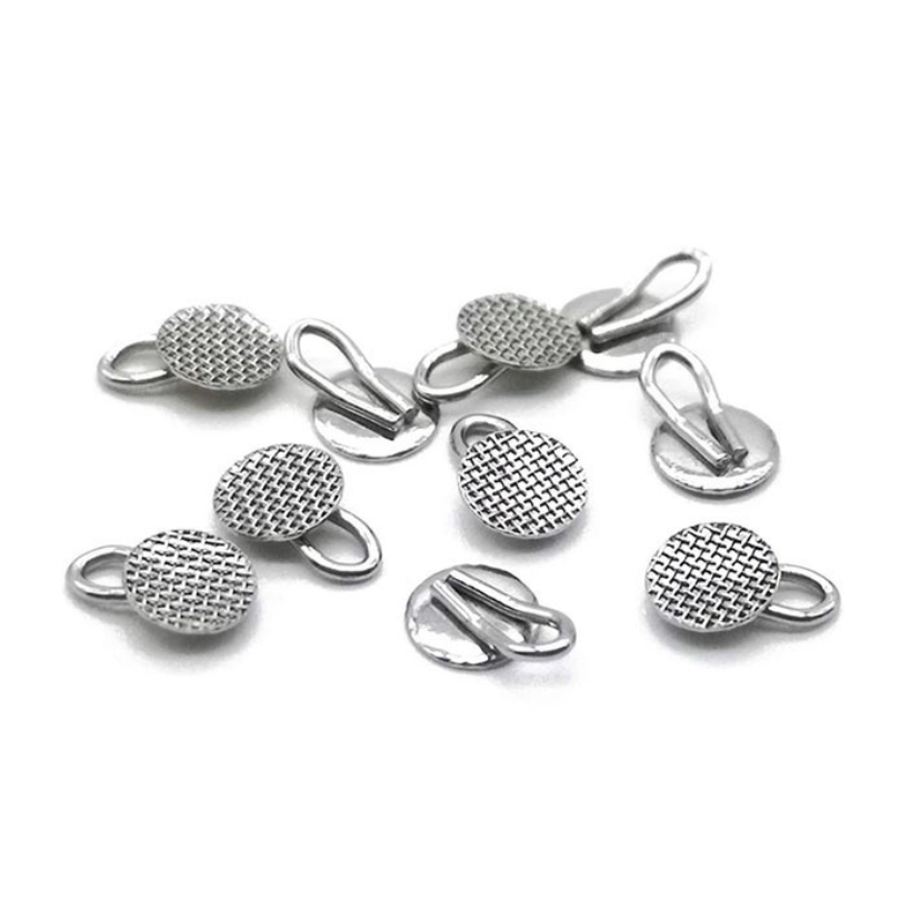 10 Packs De Boutons Lingual Orthodontiques à Coller - Base Rectangulaire/rond Avec Mesh - Neuf Pour Dentiste