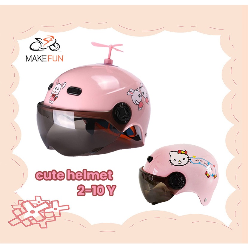 Rose Pink Motorcycle Helmet for Kids Half Face with diy sticker - Main Image