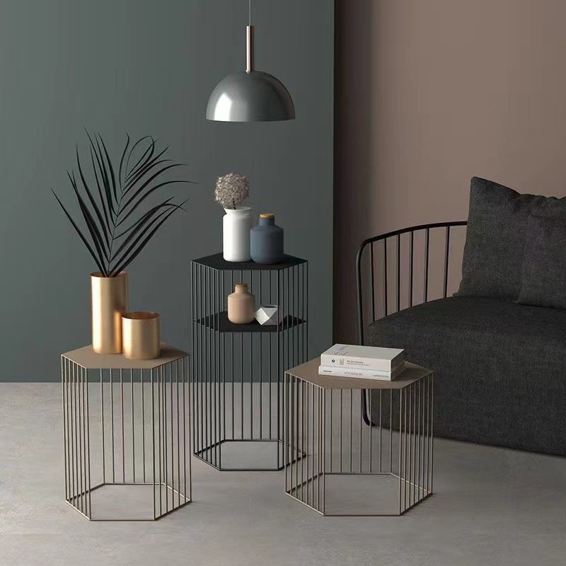Nordic Iron Coffee Table Corner Table Creative Table Simple Modern ...