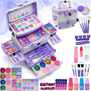 32PCS Kids Makeup Toys Girls Real Makeup Kit Washable Non-toxic Makeup ...