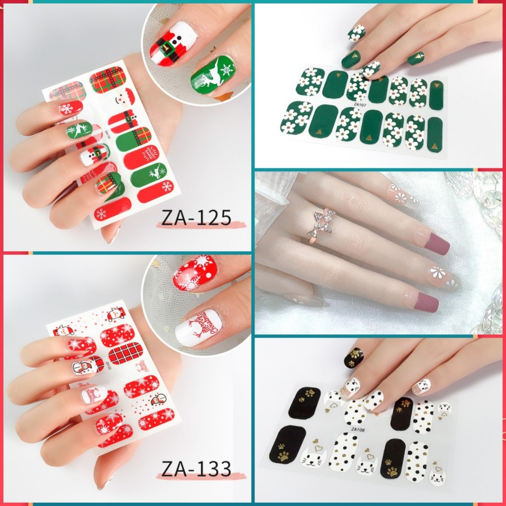 14pcs/set ZA1 Series Nail Sticker Leopard Print Cartoon Fashion ...