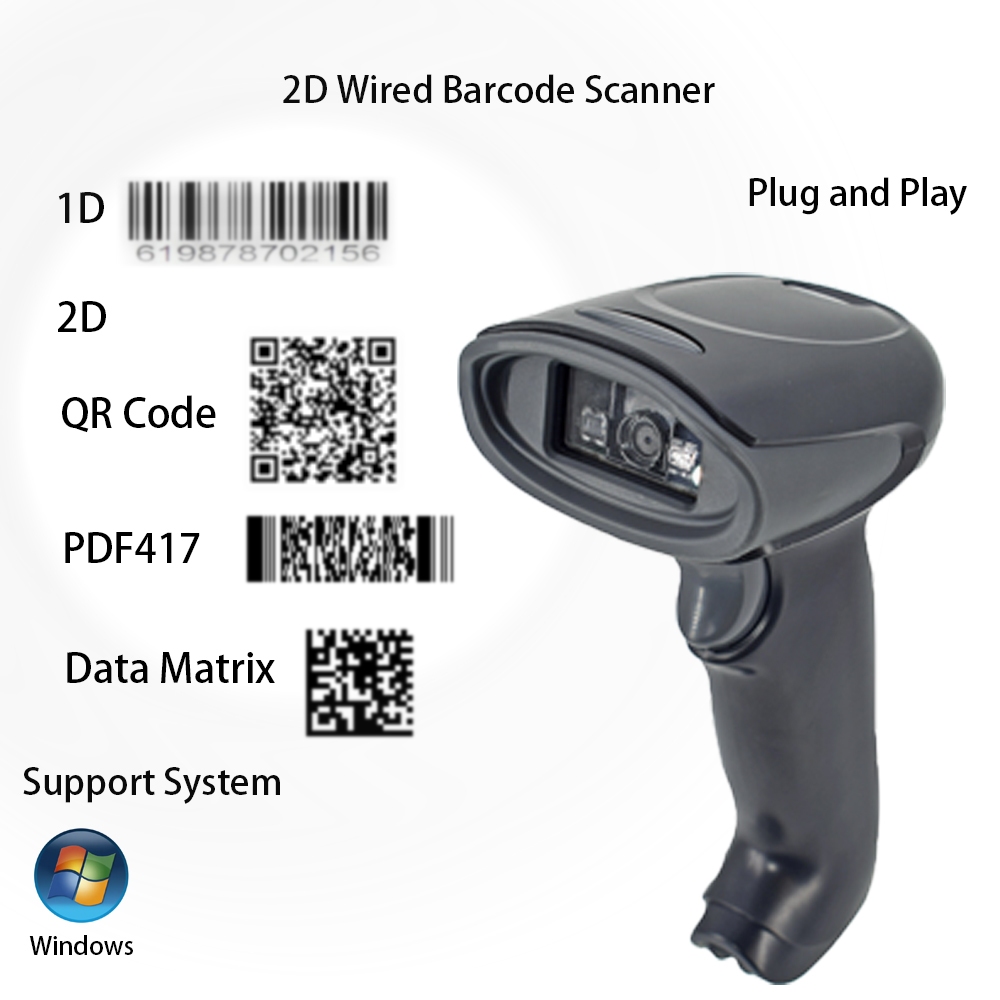 High Speed 2D code Dot Matrix USB QR code Barcode Scanner | Shopee ...