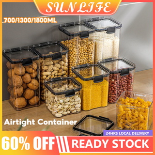 1PC Airtight Food Storage Containers Set WithLids, Candy Jars With Lids,  Plastic Dry FoodCanisters For Kitchen Pantry Organizati - AliExpress