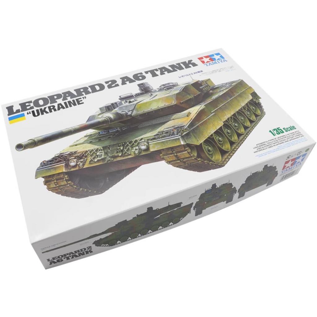 Kit Maquette TAMIYA 1:35 Leopard 2 A6 (3) Ukraine - Char Militaire En Plastique à Assembler Et Peindre