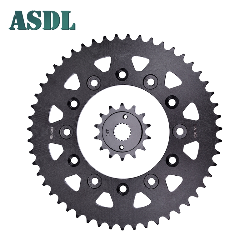 ASDL Motorcycle 520 14T 51T Front and Rear Sprocket for Honda CR250 RJ ...