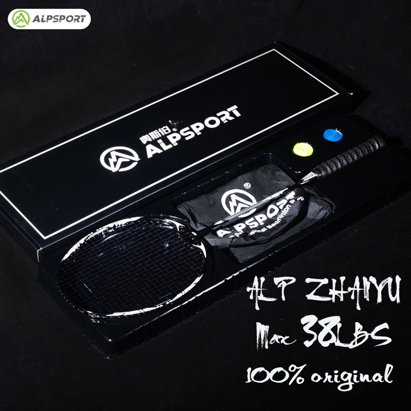 ALPSPORT ZHANYU 4U 38LBS G5 Black Badminton Racket 100% Full Carbon ...
