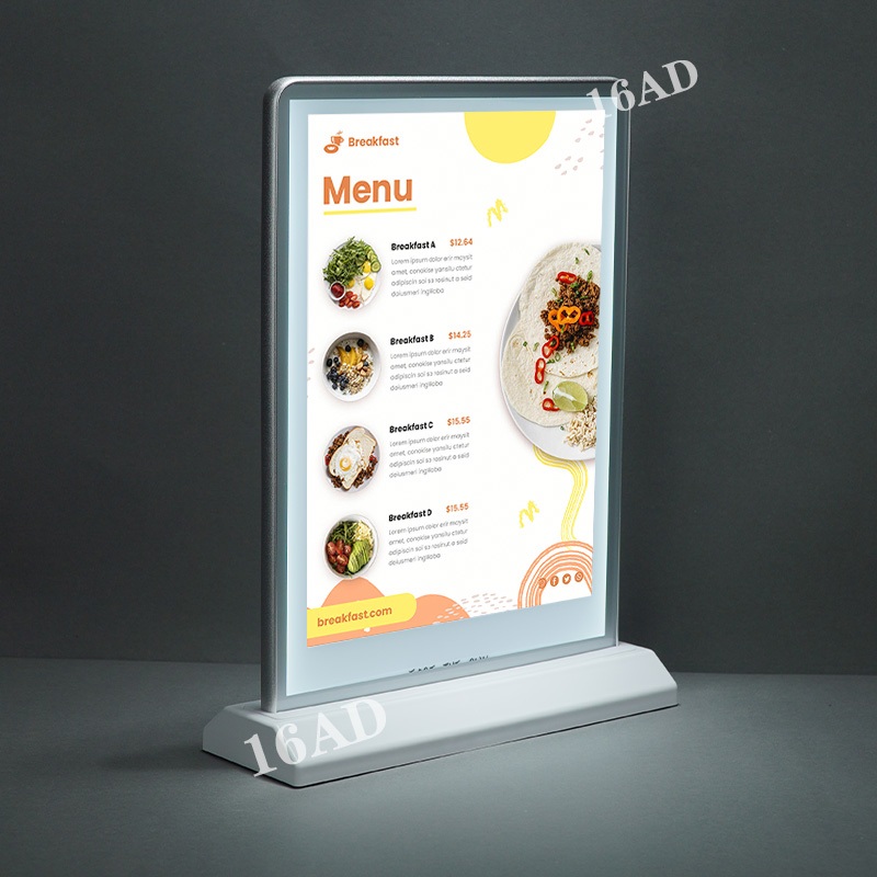 Reharging light box double-sided led menu board a4 luminous display ...