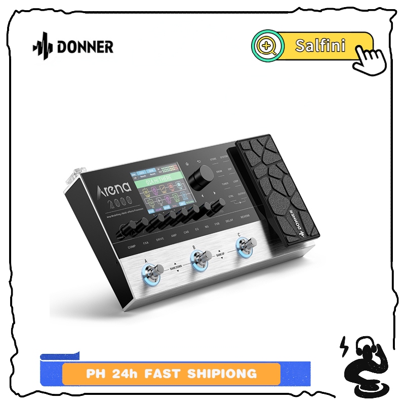 Donner Arena2000 MultiEffect Guitar Pedal Effect AMP Modeling LOOP