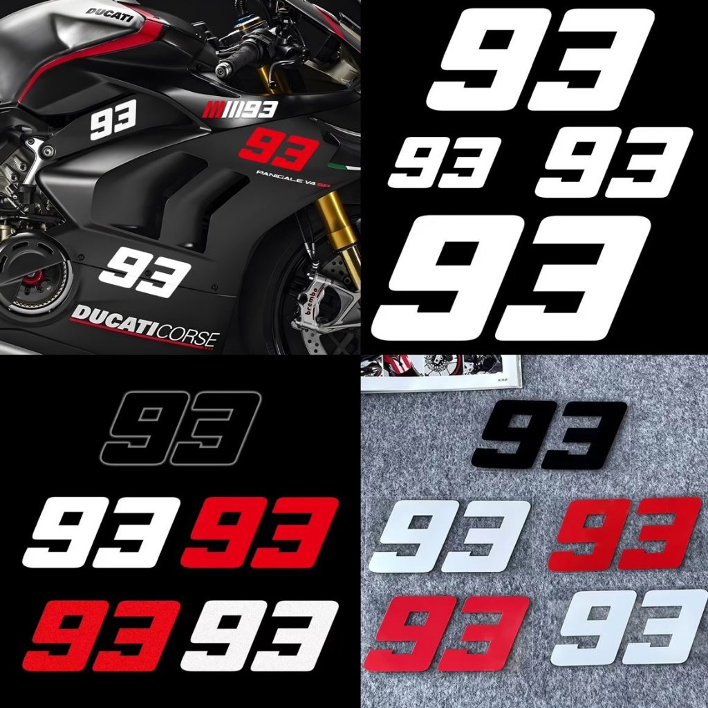 Reflective 93 Number Motorcycle Motor Bike Scooter Body Helmet Stickers ...