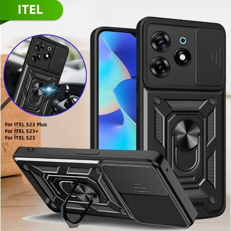 Slide Camera Lens Shockproof Case ITEL S25 Ultra S24 S23 Plus + RS4 A90 ...