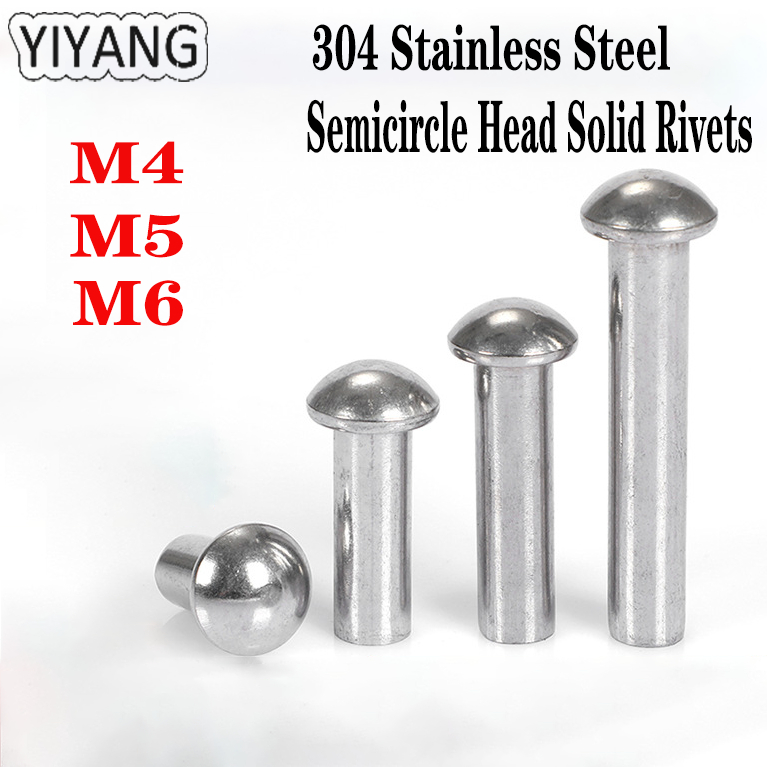 GB867 Stainless Steel 304 Semicircle Head Solid Rivets Half Round Cap ...