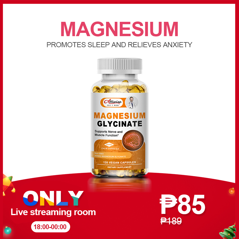 Alliwise Magnesium Glycinate Supplement 400mg for Sleep Support Bone