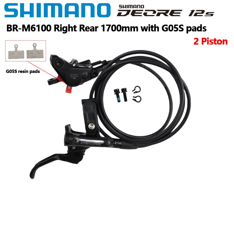 Shimano Deore BL-M6100/BR-M6120 Disc Brake And Lever - Front Hydraulic Resin Pads Gray Shimano Deore BL-M6100/BR-M6120 Disc Brake And Lever - Front Hydraulic Resin Pads Gray