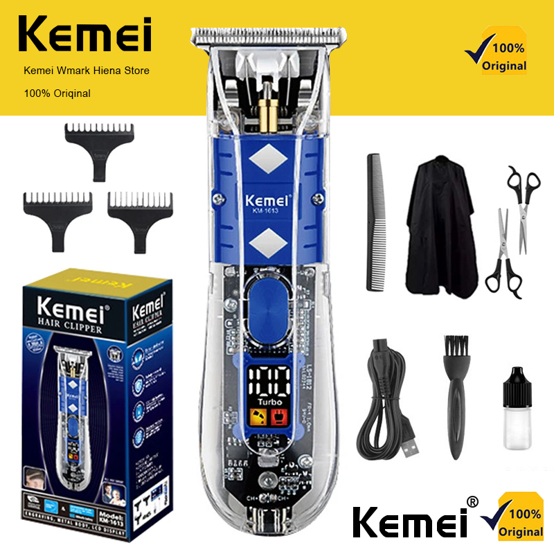Kemei KM-1613 Hair Trimmer T Blade All-metal Cordless Professional Hair ...
