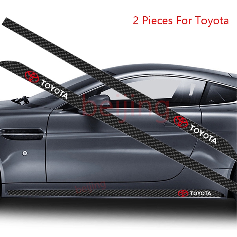 1 Pair For Toyota Car Stickers Body Door Side Stripes Decals Carbon