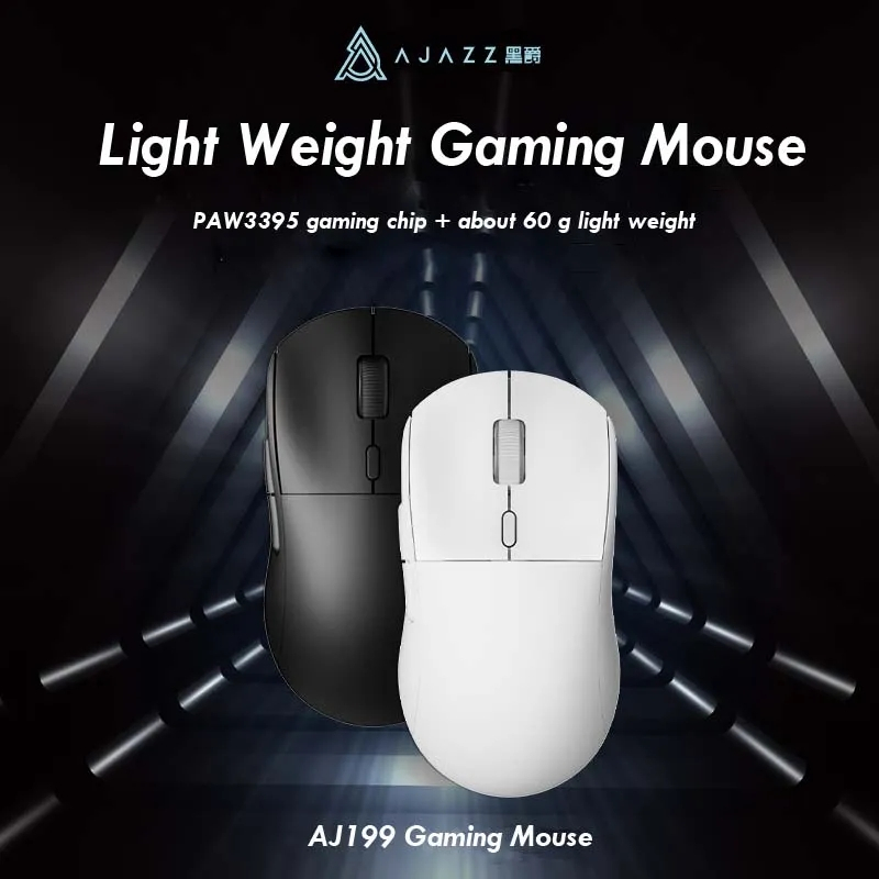 Ajazz AJ199 Wireless 2.4GHz + Wired Gaming Mouse PAW3395 Ajazz AJ199 4K ...