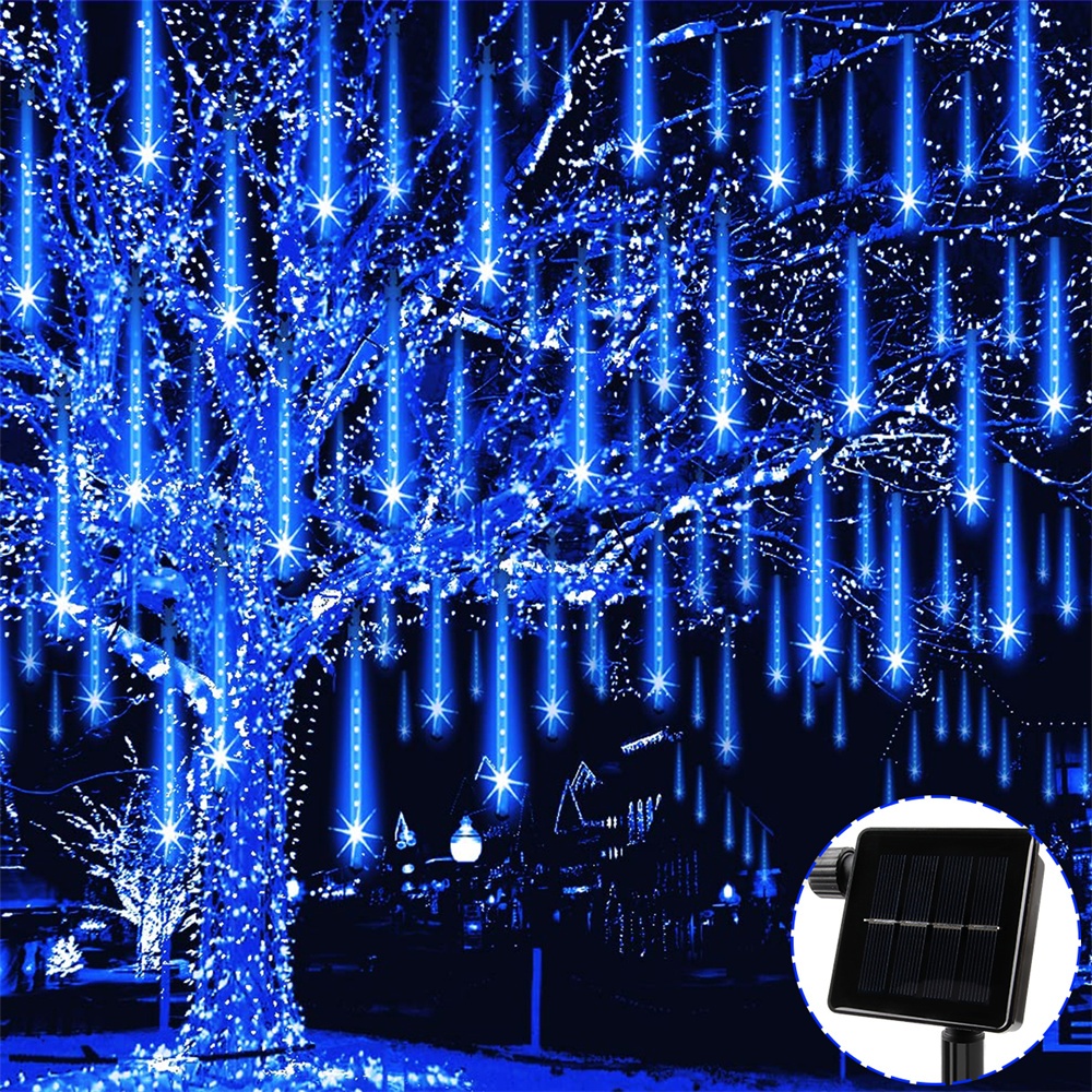 Solar meteor shower Rainbow Christmas lights waterproof outdoor curtain